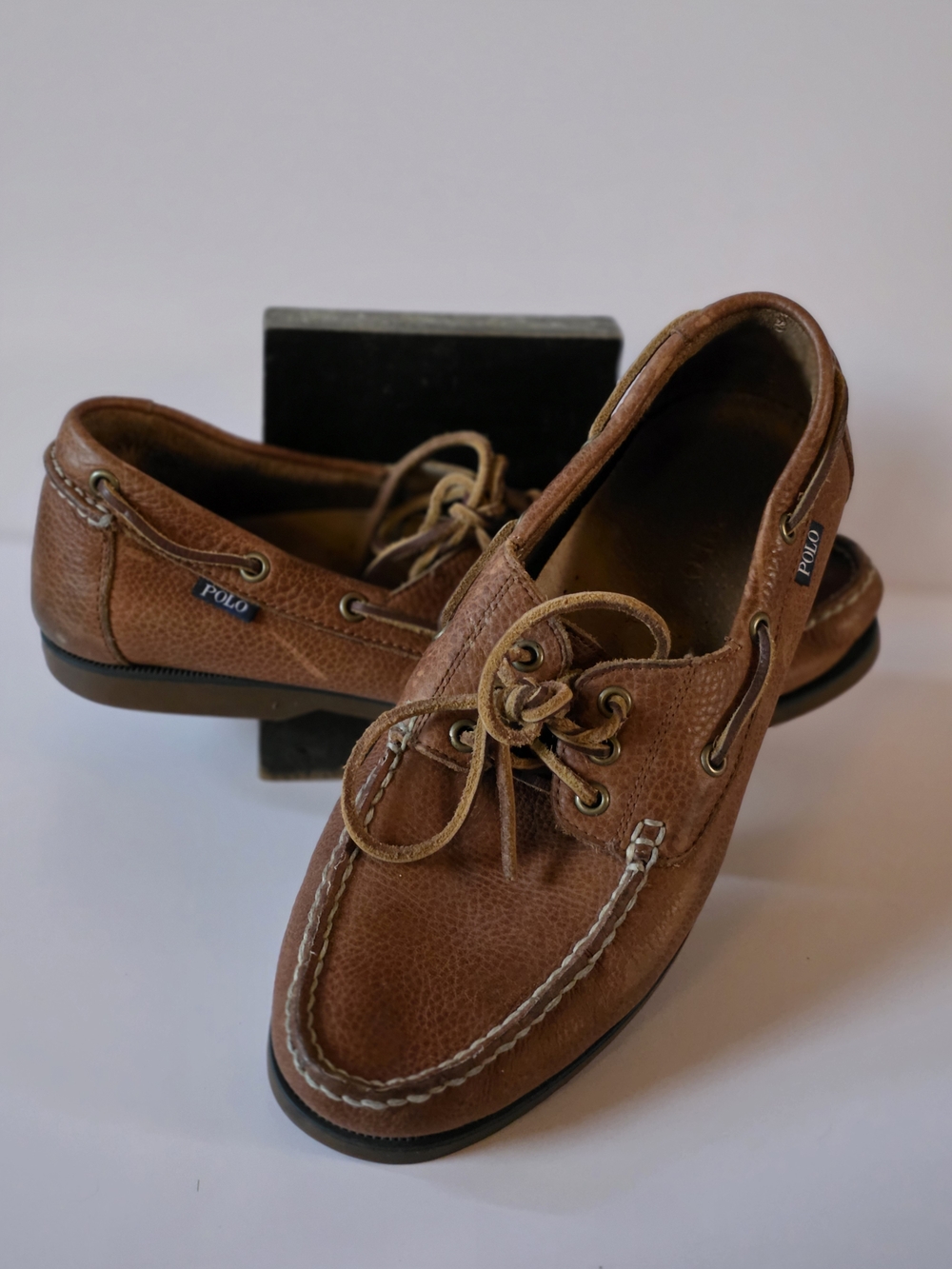 Polo by Ralph Lauren Brown Leather Boat Shoes